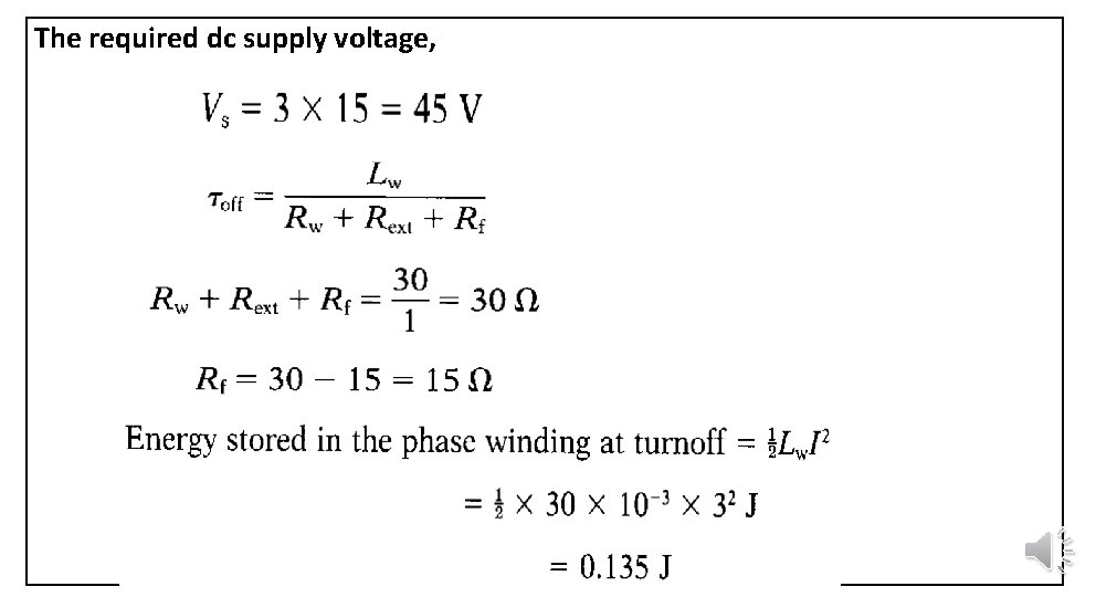 The required dc supply voltage, 