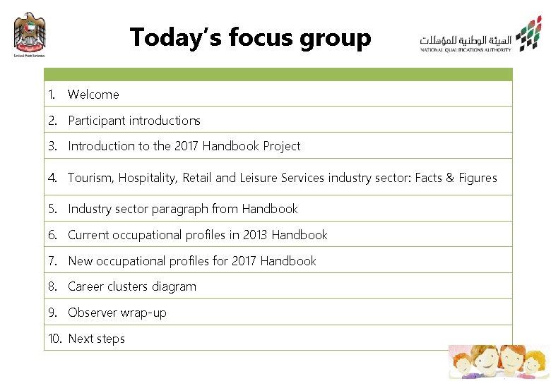 Today’s focus group 1. Welcome 2. Participant introductions 3. Introduction to the 2017 Handbook