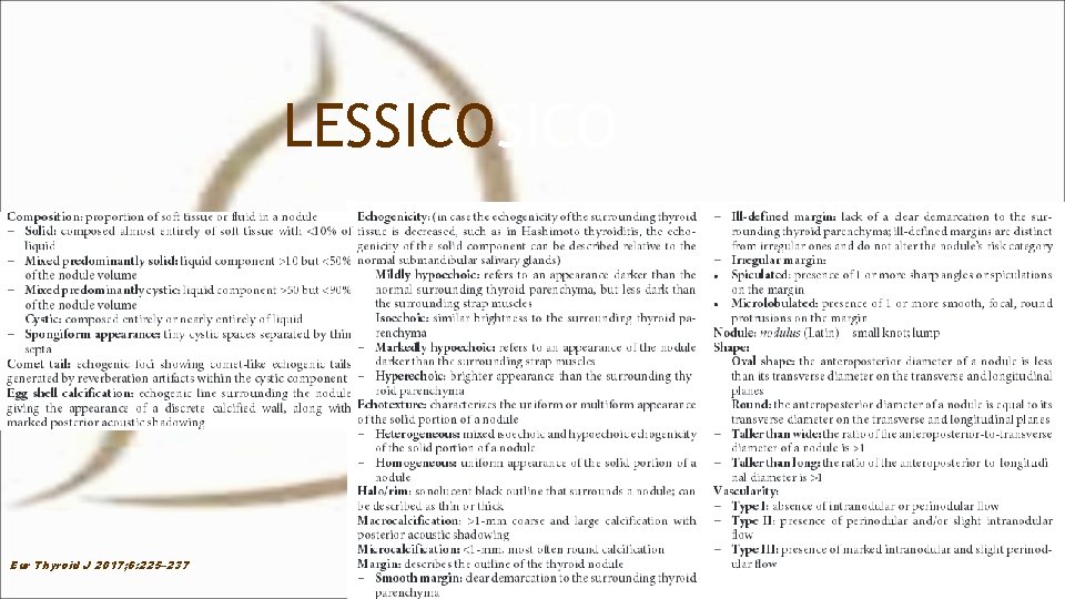 LESSICO Eur Thyroid J 2017; 6: 225– 237 