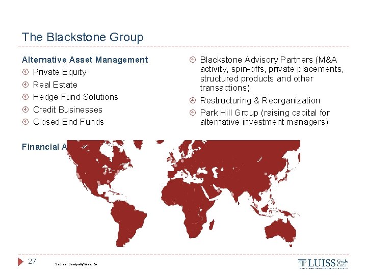 The Blackstone Group Alternative Asset Management Private Equity Real Estate Hedge Fund Solutions Credit