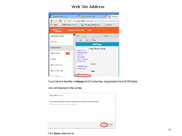 Web Site Address 45 