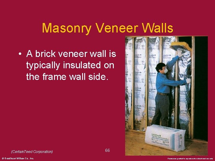Masonry Veneer Walls • A brick veneer wall is typically insulated on the frame