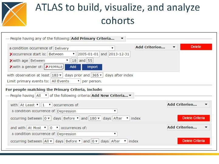 ATLAS to build, visualize, and analyze cohorts 