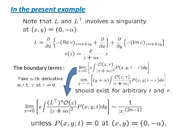 In the present example The boundary terms : 