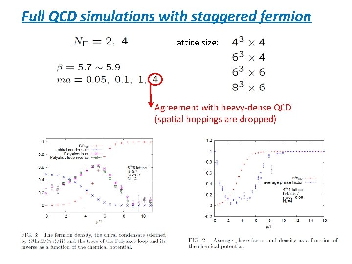 Full QCD simulations with staggered fermion Lattice size: Agreement with heavy-dense QCD (spatial hoppings