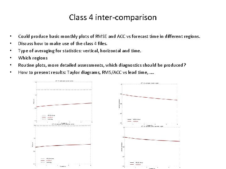 Class 4 inter-comparison • • • Could produce basic monthly plots of RMSE and