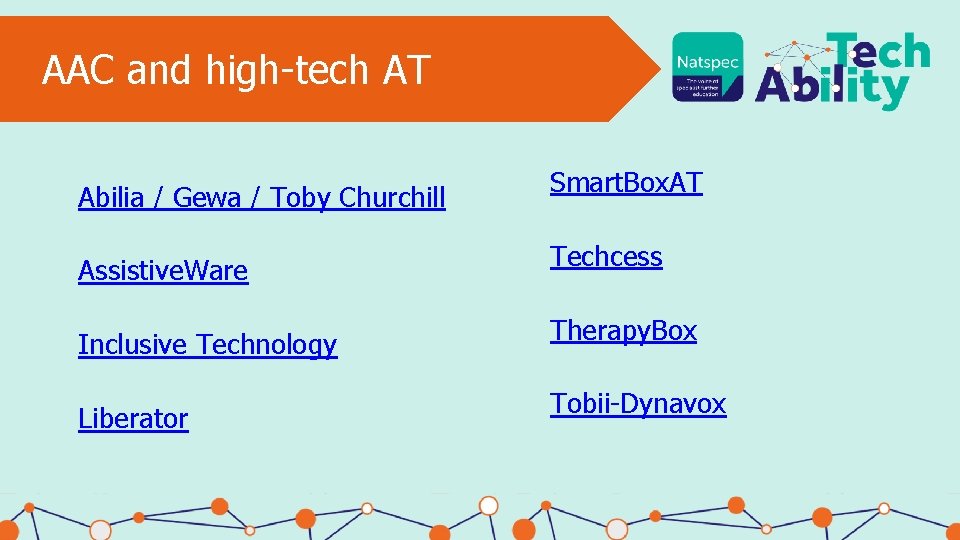 AAC and high-tech AT Abilia / Gewa / Toby Churchill Assistive. Ware Inclusive Technology