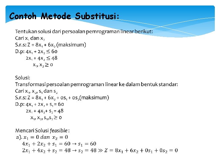 Contoh Metode Substitusi: 