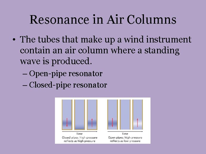 Resonance in Air Columns • The tubes that make up a wind instrument contain