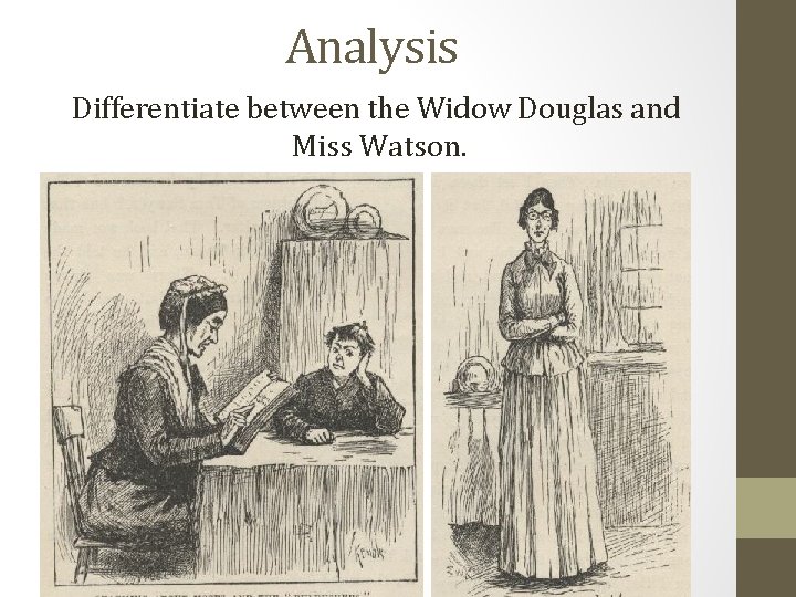 Analysis Differentiate between the Widow Douglas and Miss Watson. 