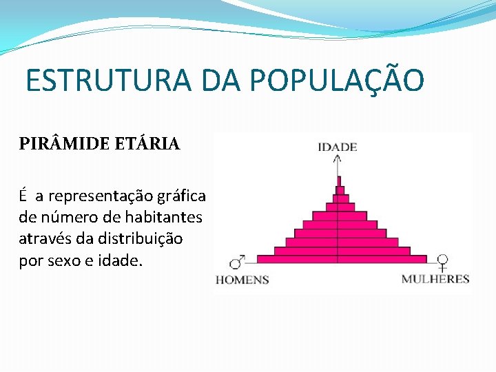 ESTRUTURA DA POPULAÇÃO PIR MIDE ETÁRIA É a representação gráfica de número de habitantes