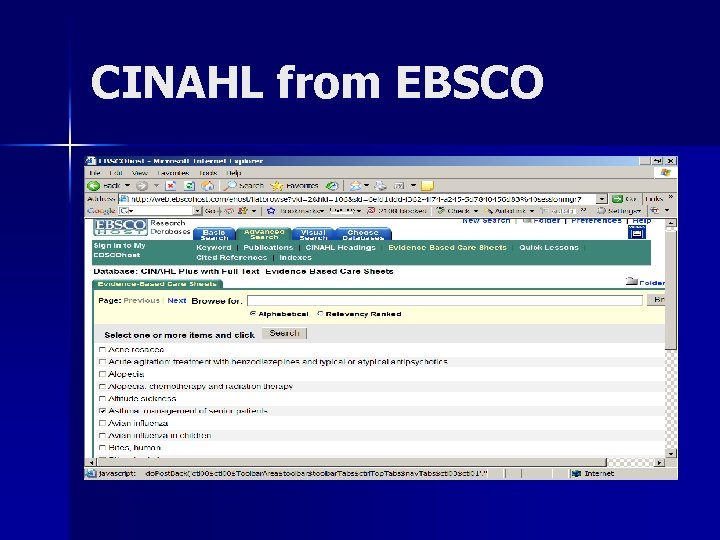 CINAHL from EBSCO 