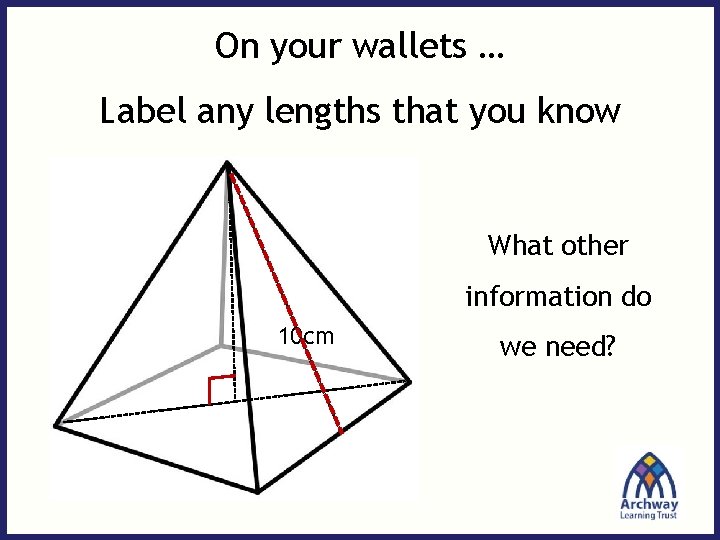 On your wallets … Label any lengths that you know 10 cm What other On your wallets … Label any lengths that you know 10 cm What other