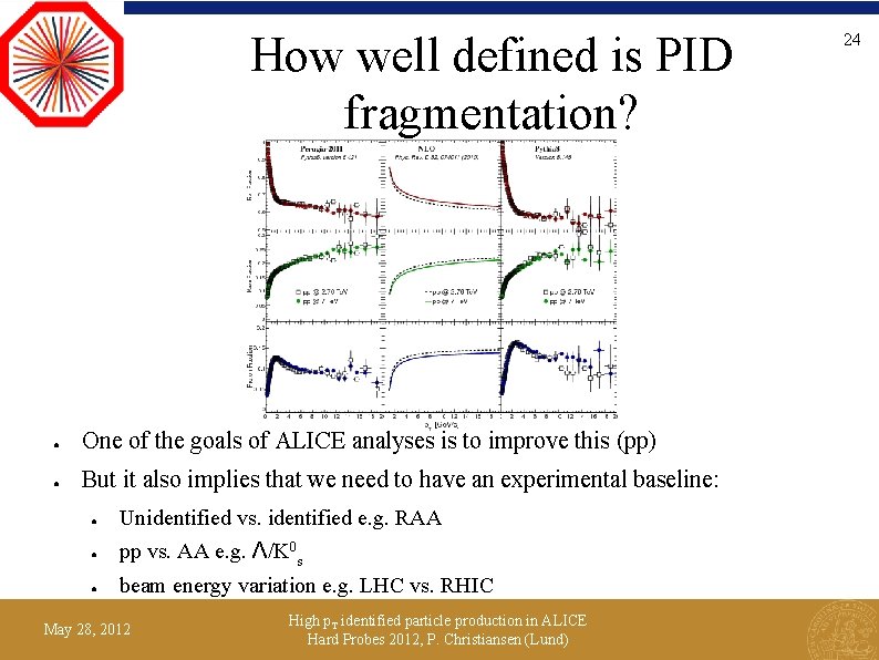 How well defined is PID fragmentation? ● One of the goals of ALICE analyses