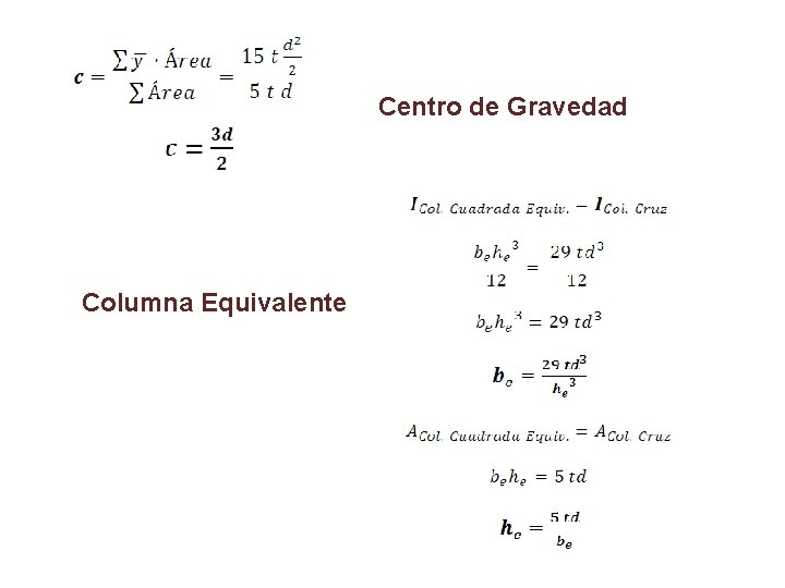 Centro de Gravedad Columna Equivalente 