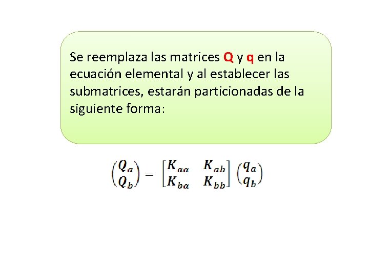 Se reemplaza las matrices Q y q en la ecuación elemental y al establecer