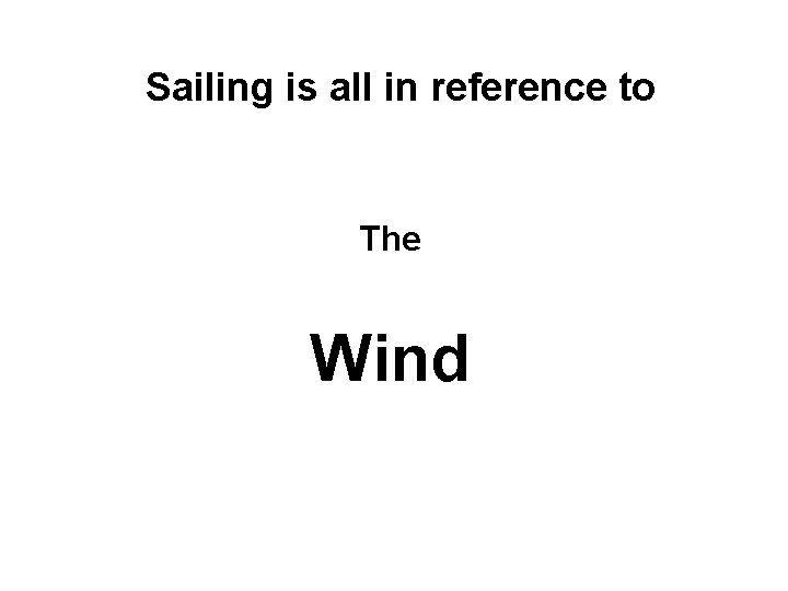 Sailing is all in reference to The Wind 