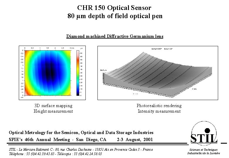 CHR 150 Optical Sensor 80 µm depth of field optical pen Diamond machined Diffractive