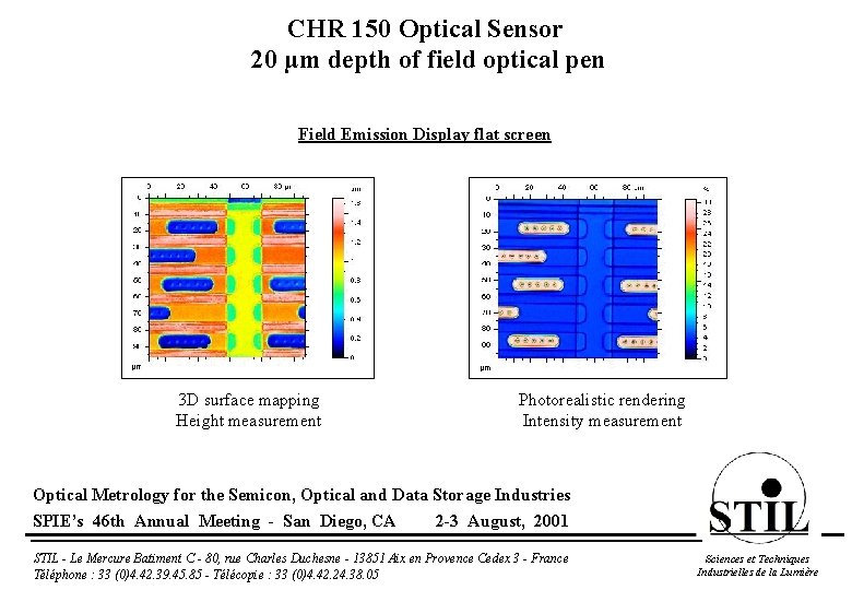 CHR 150 Optical Sensor 20 µm depth of field optical pen Field Emission Display