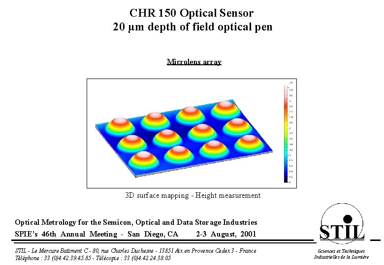 CHR 150 Optical Sensor 20 µm depth of field optical pen Microlens array 3