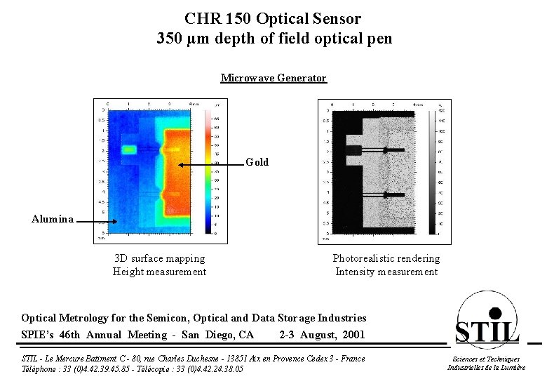 CHR 150 Optical Sensor 350 µm depth of field optical pen Microwave Generator Gold