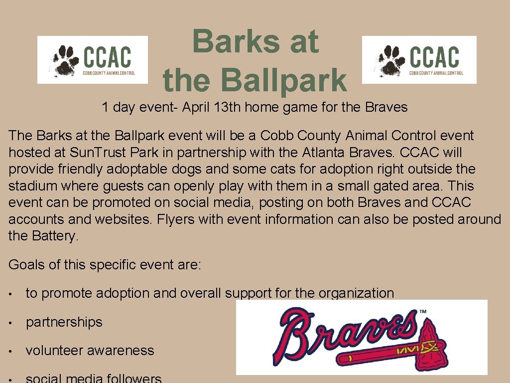 Barks at the Ballpark 1 day event- April 13 th home game for the