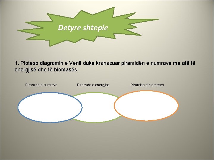 Detyre shtepie 1. Ploteso diagramin e Venit duke krahasuar piramidën e numrave me atë