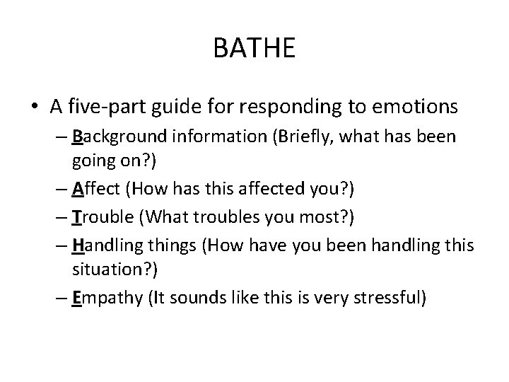 BATHE • A five-part guide for responding to emotions – Background information (Briefly, what