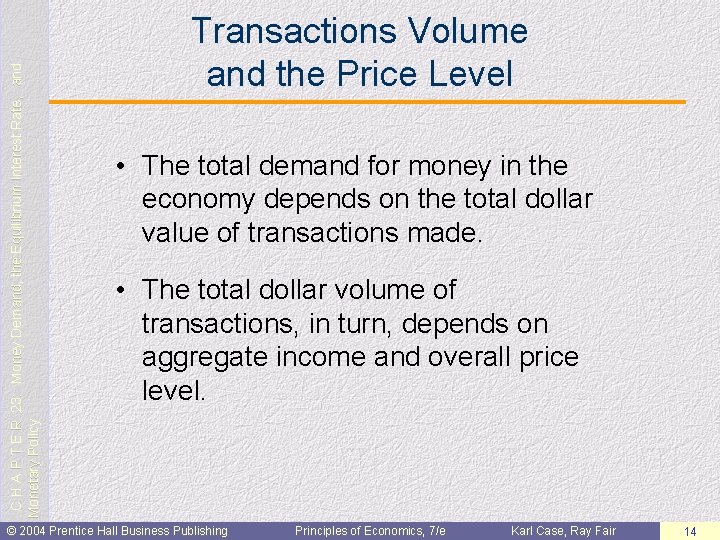 C H A P T E R 23: Money Demand, the Equilibrium Interest Rate,