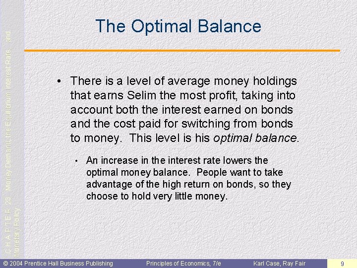 C H A P T E R 23: Money Demand, the Equilibrium Interest Rate,