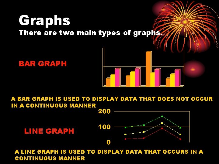 Graphs There are two main types of graphs. BAR GRAPH A BAR GRAPH IS
