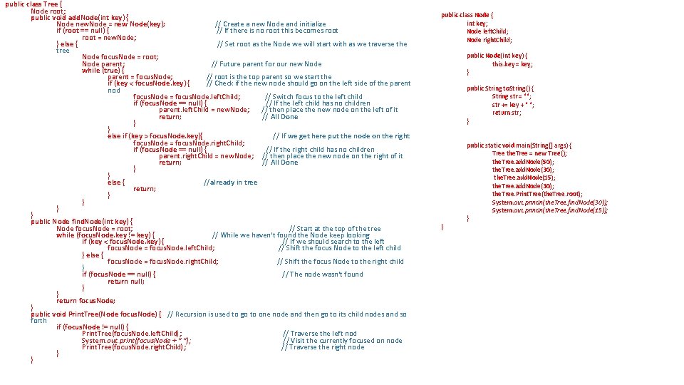 public class Tree { Node root; public void add. Node(int key) { Node new. public class Tree { Node root; public void add. Node(int key) { Node new.
