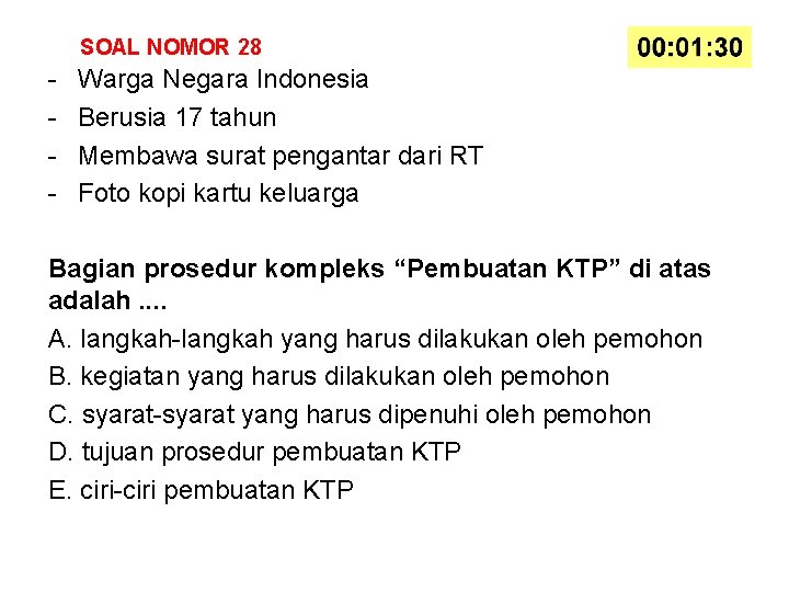 SOAL NOMOR 28 - Warga Negara Indonesia Berusia 17 tahun Membawa surat pengantar dari