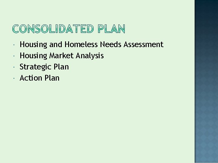  Housing and Homeless Needs Assessment Housing Market Analysis Strategic Plan Action Plan 