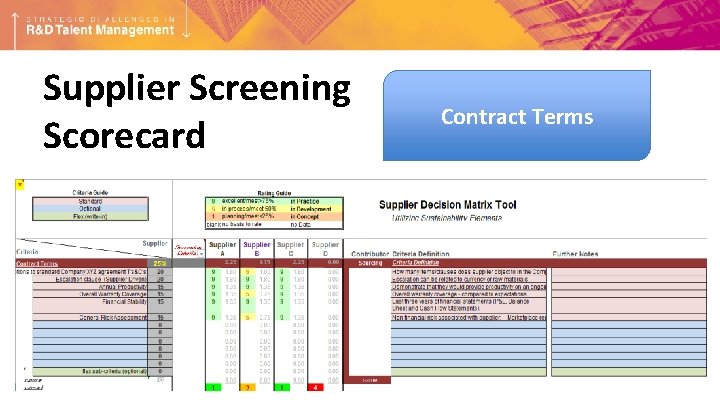 Supplier Screening Scorecard Contract Terms 