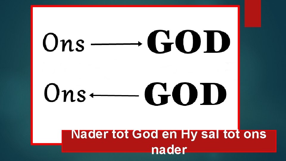 Nader tot God en Hy sal tot ons nader 