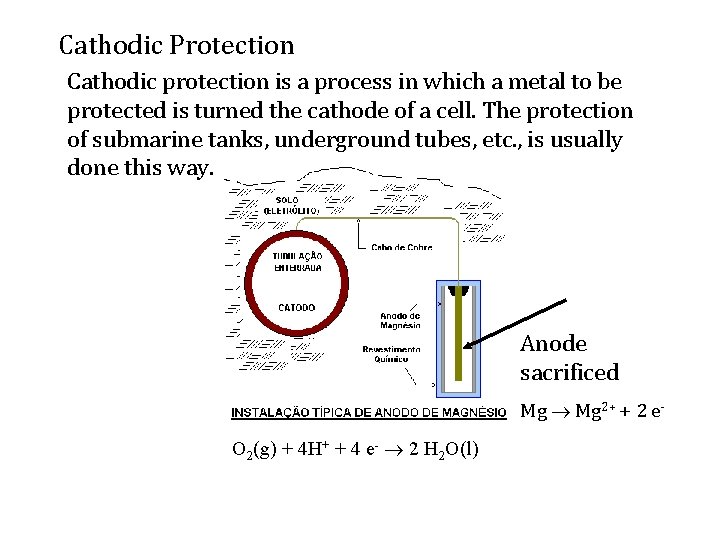 Cathodic Protection Cathodic protection is a process in which a metal to be protected