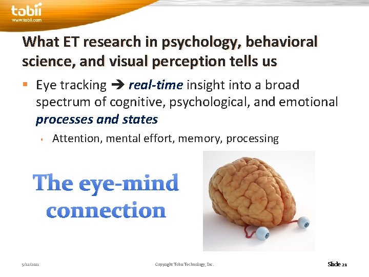 What ET research in psychology, behavioral science, and visual perception tells us § Eye