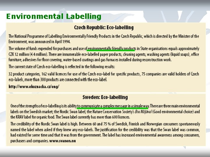 Environmental Labelling 