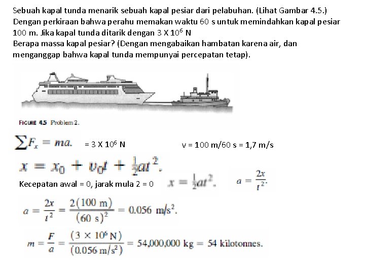 Sebuah kapal tunda menarik sebuah kapal pesiar dari pelabuhan. (Lihat Gambar 4. 5. )