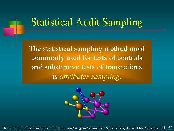 Statistical Audit Sampling The statistical sampling method most commonly used for tests of controls