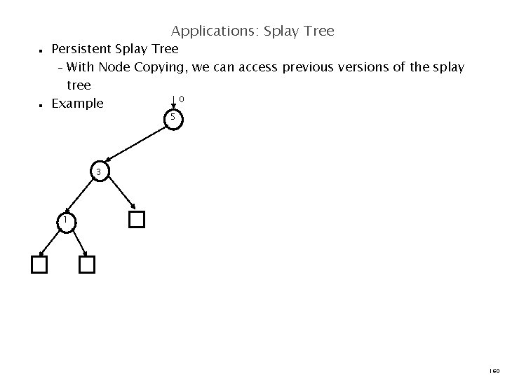 Applications: Splay Tree n n Persistent Splay Tree – With Node Copying, we can