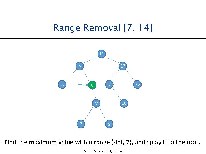 Range Removal [7, 14] 10 17 5 3 13 6 8 7 22 16