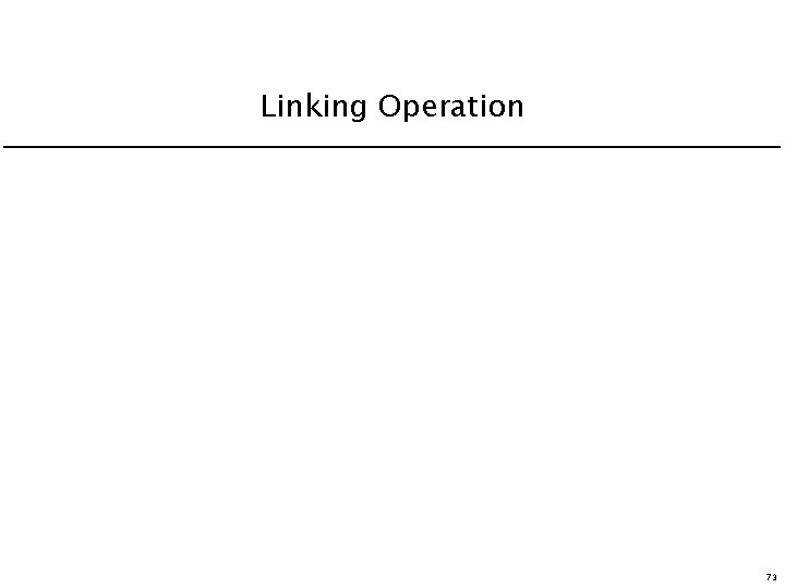 Linking Operation 73 