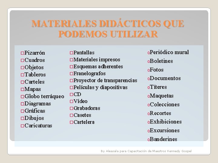 MATERIALES DIDÁCTICOS QUE PODEMOS UTILIZAR o. Pizarrón o. Pantallas o. Periódico mural o. Cuadros MATERIALES DIDÁCTICOS QUE PODEMOS UTILIZAR o. Pizarrón o. Pantallas o. Periódico mural o. Cuadros
