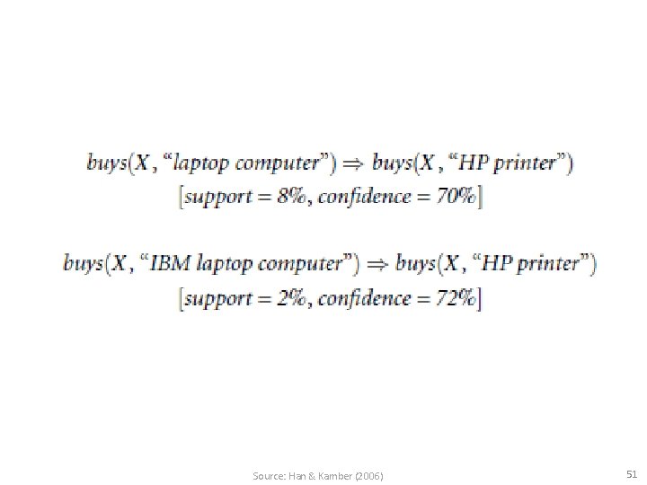 Source: Han & Kamber (2006) 51 