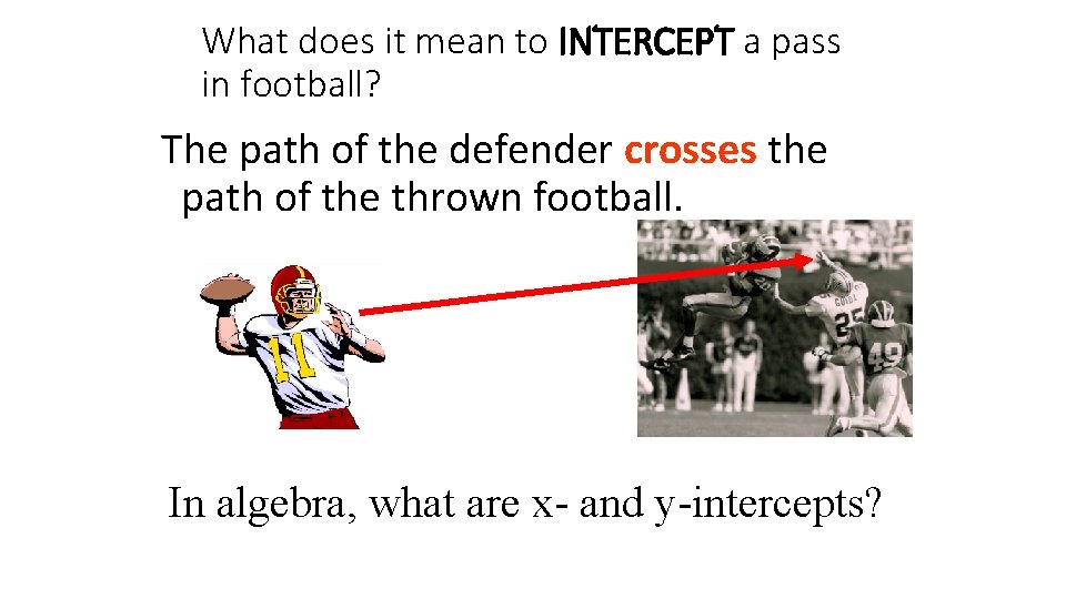 What does it mean to INTERCEPT a pass in football? The path of the