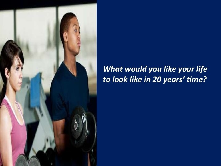 What would you like your life to look like in 20 years’ time? 