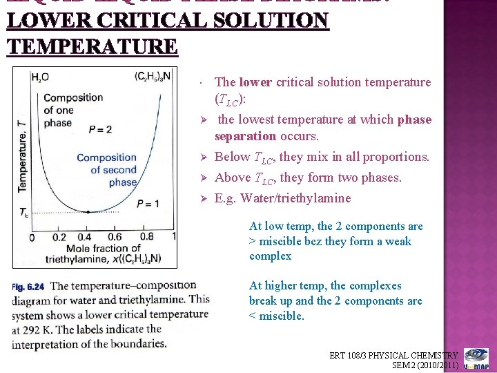 LIQUID-LIQUID PHASE DIAGRAMS: LOWER CRITICAL SOLUTION TEMPERATURE Ø Ø The lower critical solution temperature