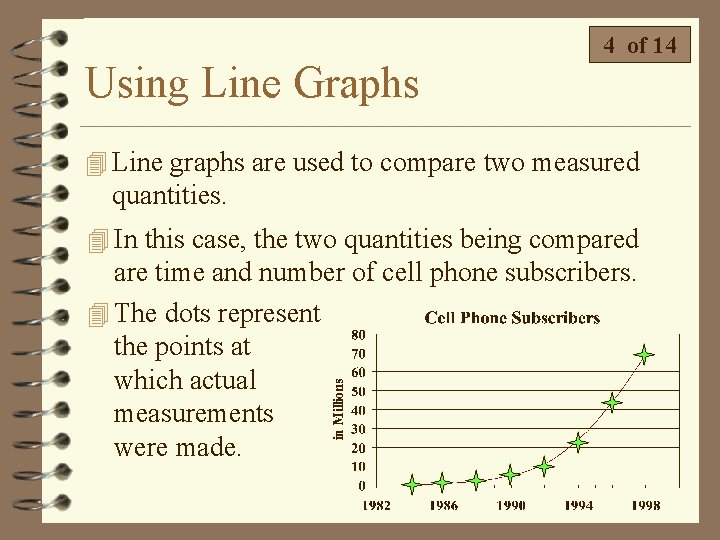 Using Line Graphs 4 of 14 4 Line graphs are used to compare two Using Line Graphs 4 of 14 4 Line graphs are used to compare two